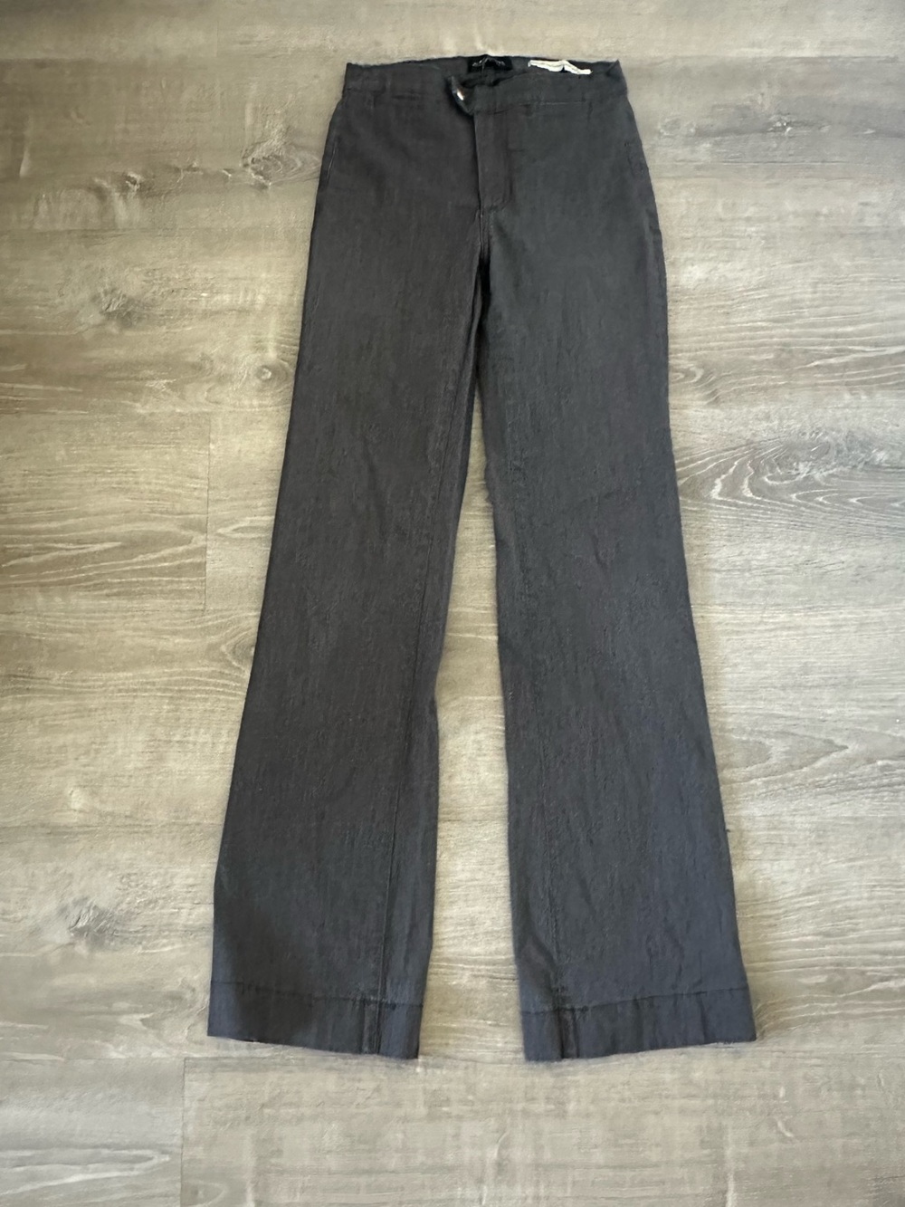 NYDJ Women's Trouser Wide Leg Jeans Gray Denim Size 4 Made in USA